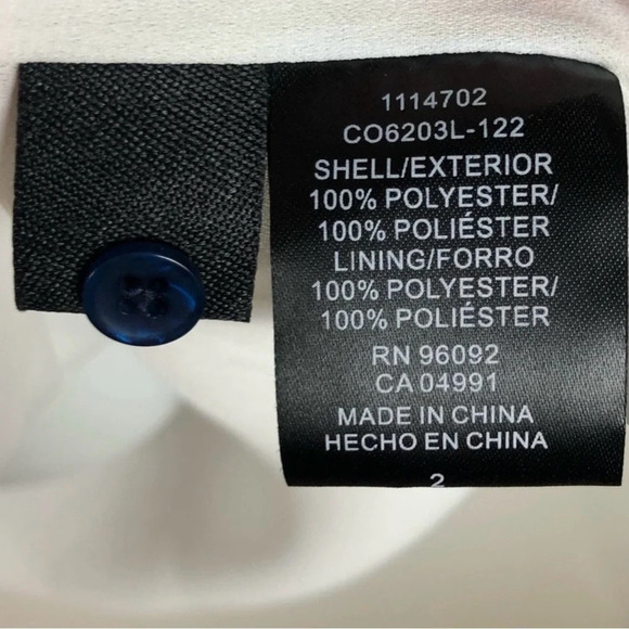 Hilary Radley sleeveless drawstring shift dress navy blue white cheetah - Size 2 - Picture 9 of 10